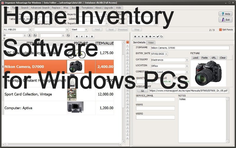 Home Inventory Software for Windows PCs title